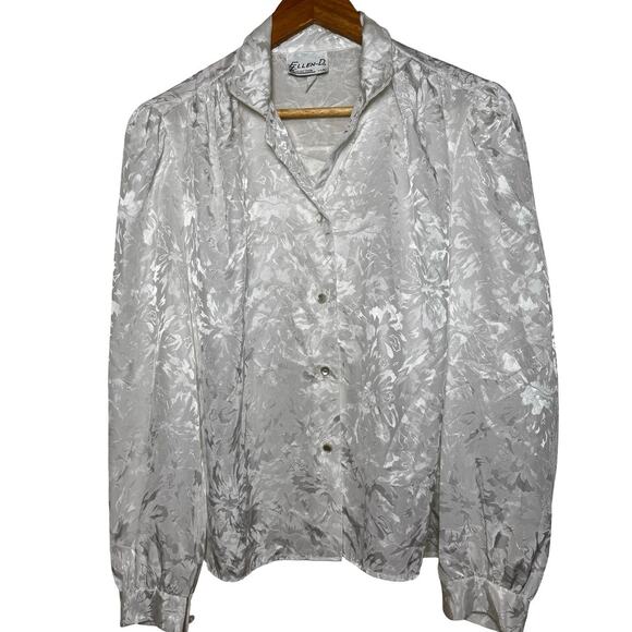 Ellen D Kollection Tops - Vintage Ellen D Kollection White/Metallic Blouse Size: Medium